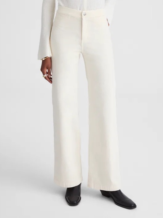 Madewell Pants - Madewell Cream Wide-Leg Trousers